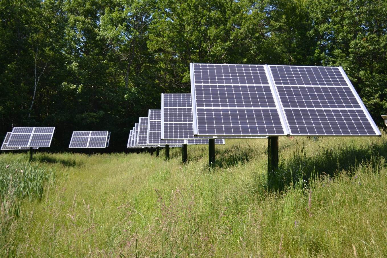 Ground-mounted photovoltaic array installed to match the approved site plan